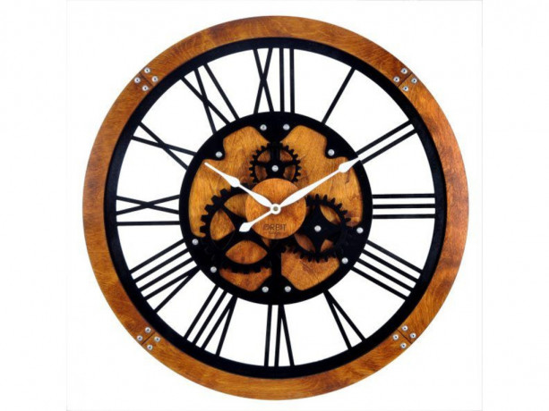 rown-and-black-gear-wood-wall-clock-big-0